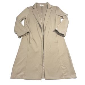 Have Los Angeles Jacket Women's Size Small Tan Brown Open Front Midi Length EUC